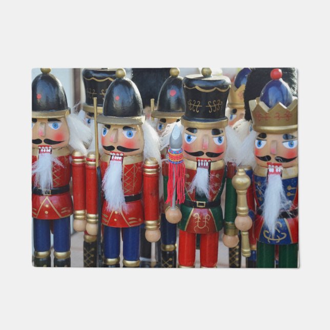 Colourful christmas nutcrackers doormat (Front)