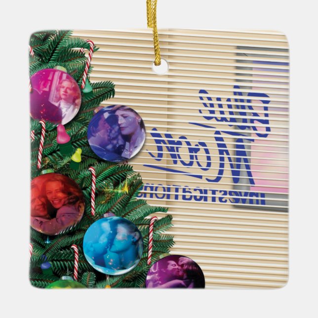 Colourful Christmas Office Art Ceramic Ornament (Front)