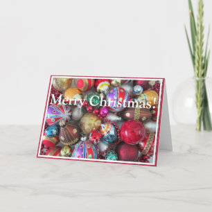 Colourful Christmas Ornament Collection Holiday Card