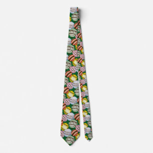 Colourful Christmas Ornament Patterned Tie