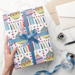 Colourful Christmas Ornament Wrapping Paper