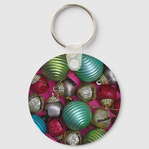 Colourful christmas ornaments key ring