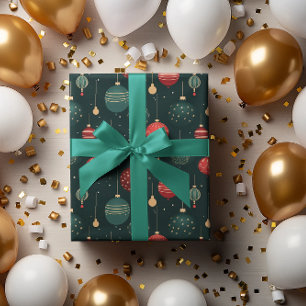 Colourful Christmas Ornaments Pattern Wrapping Paper