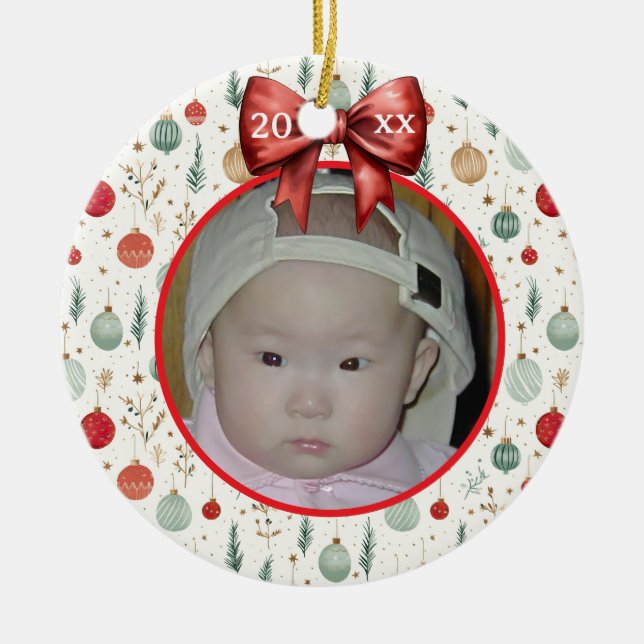 Colourful Christmas Ornaments Personalised Photo (Front)
