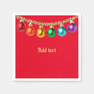 Colourful Christmas Ornaments template Napkin