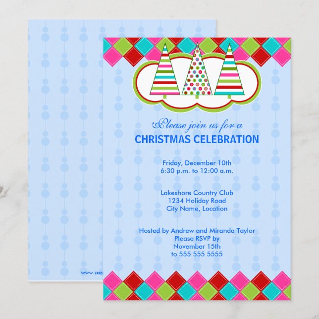Colourful Christmas Party Invitation (Front/Back)