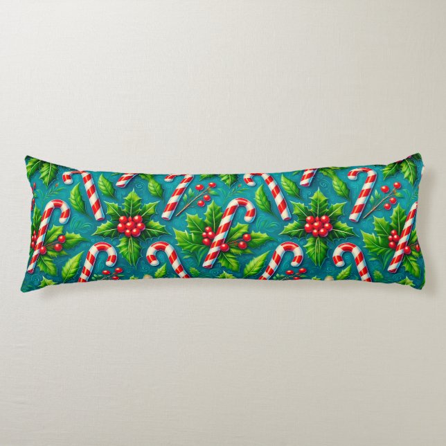 Colourful christmas pattern body cushion (Front)