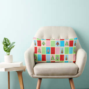 Colourful Christmas Pattern Lumbar Cushion