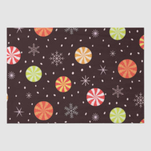 Colourful Christmas Peppermint Candy With Snowflak Tissue Paper