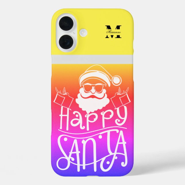 Colourful Christmas personalised name and initial  Case-Mate iPhone Case (Back)