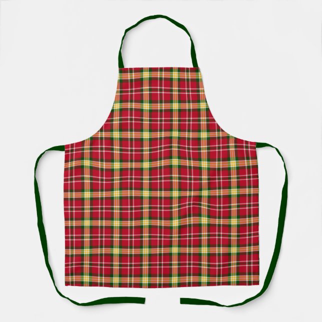 Colourful Christmas Plaid Apron (Front)