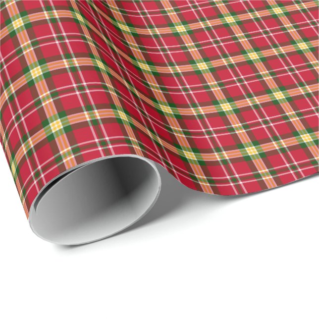Colourful Christmas Plaid Pattern Wrapping Paper (Roll Corner)