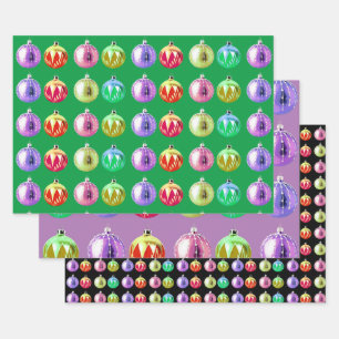 Colourful Christmas Retro Art Wrap Craft Paper