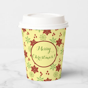 Colourful Christmas Snowflake Paper Cups