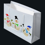 Colourful Christmas Snowman Parade Large Gift Bag<br><div class="desc">Colourful Christmas Snowman Parade Check out all these other great gift ideas! Customise or personalise any of these items by adding your own text such as names, places or things as well as adding your own graphics to create a unique and original items, office products or gift ideas for any...</div>