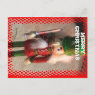Colourful Christmas Soldier closeup Post Card. Postcard