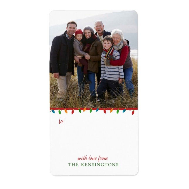 Colourful Christmas String Lights | Holiday Photo (Front)