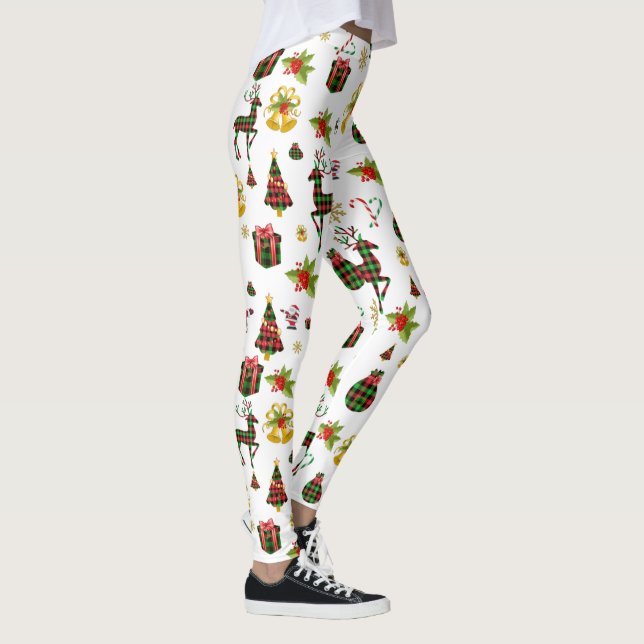 Colourful Christmas Symbols Leggings (Right)