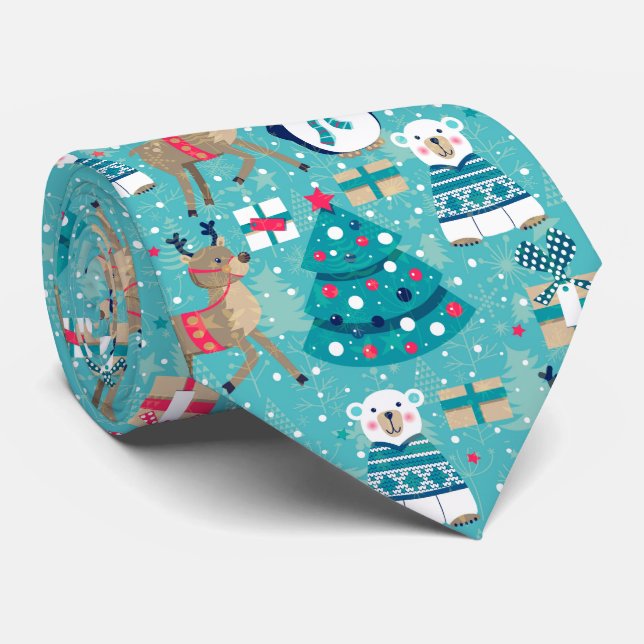 Colourful Christmas Tie (Rolled)