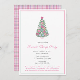 Colourful Christmas Tree Favourite Things Party Invitation