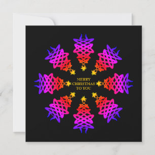 Colourful CHRISTMAS TREE Festive Greeting Card