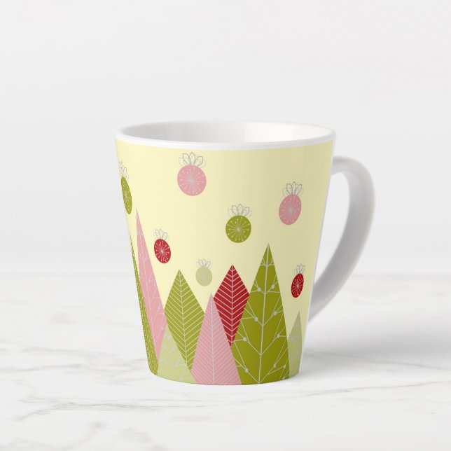 Colourful Christmas Tree  Latte Mug (Right Angle)