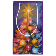 Colourful Christmas Tree Lights Watercolor