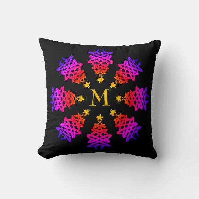 Colourful | CHRISTMAS TREE | Monogram Cushion (Front)