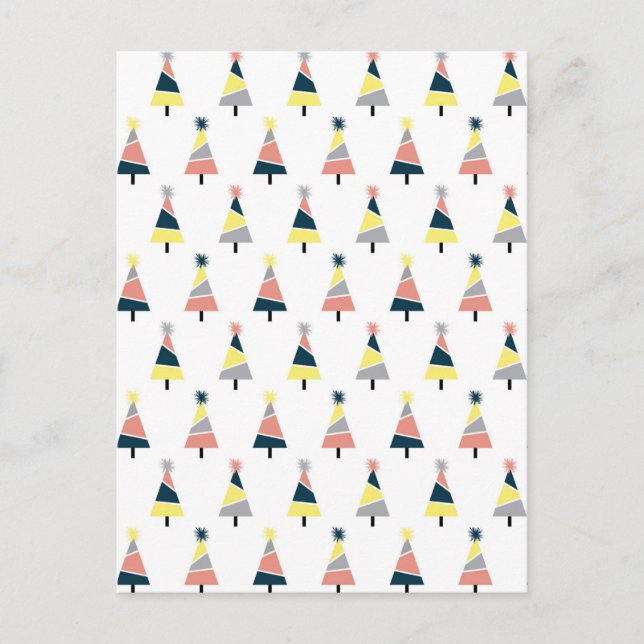Colourful Christmas  tree pattern Postcard (Front)