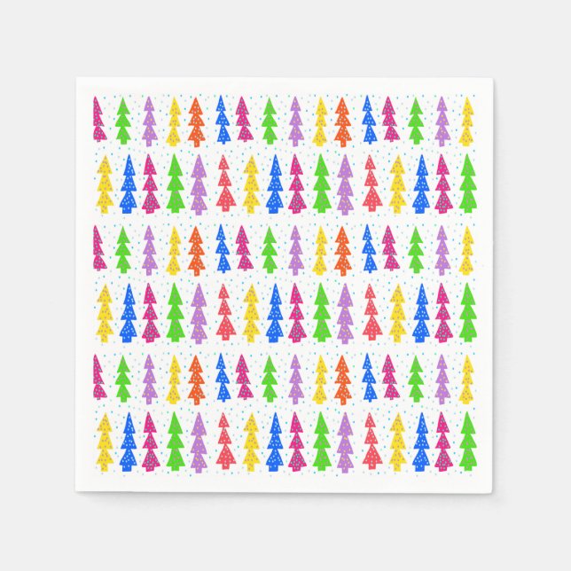 Colourful Christmas Tree Pop Art  Napkin (Front)