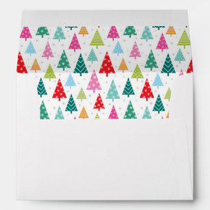Colourful Christmas Trees Custom Return Address Envelope