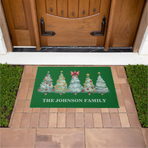 Colourful Christmas Trees Doormat