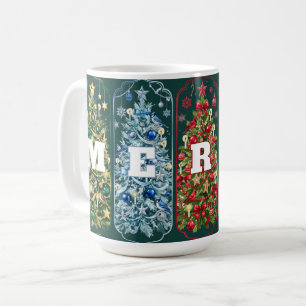 Colourful Christmas Trees Merry Coffee Mug