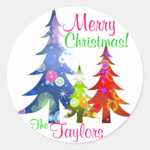Colourful Christmas Trees Sticker