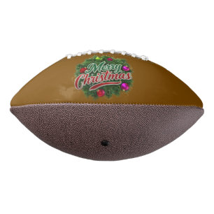 Colourful Christmas Wreath with Merry Greeting Football