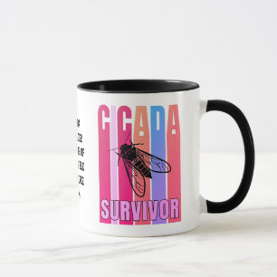 Colourful CICADA SURVIVOR with Custom Text Mug
