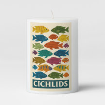Colourful Cichlid Pattern Candle – Vibrant Aquariu