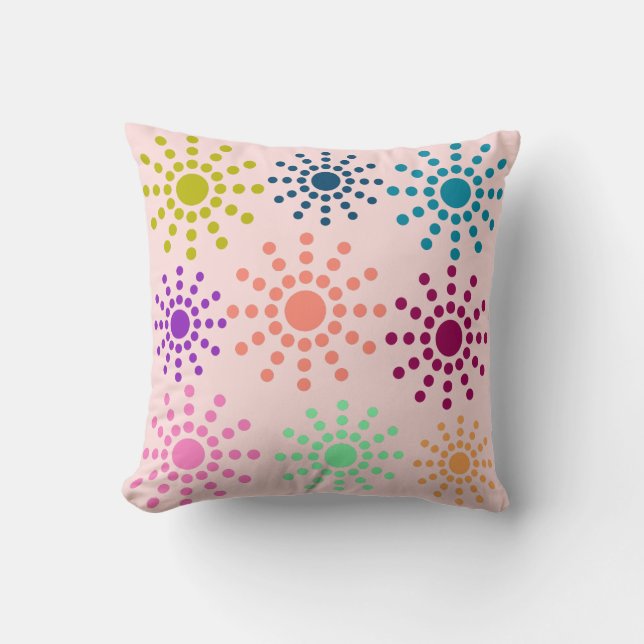 Colourful Cicles seamless pink pattern Throw Pillo Cushion (Front)