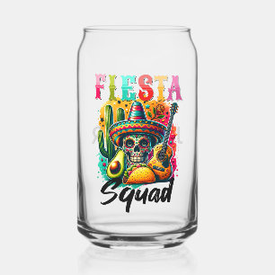 Colourful Cinco de Mayo Fiesta Squad design Can Glass