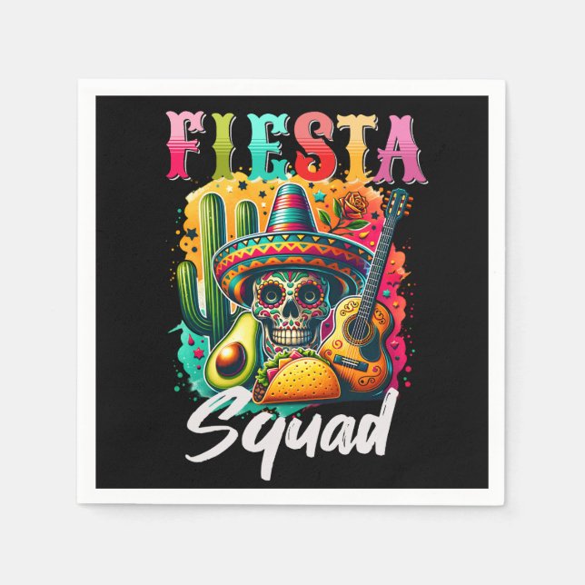 Colourful Cinco de Mayo Fiesta Squad design Napkin (Front)