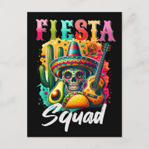 Colourful Cinco de Mayo Fiesta Squad design Postcard