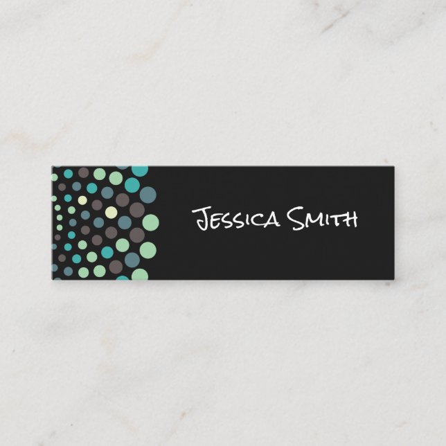 Colourful | Circle Dot Pattern | Modern Art Mini Business Card (Front)