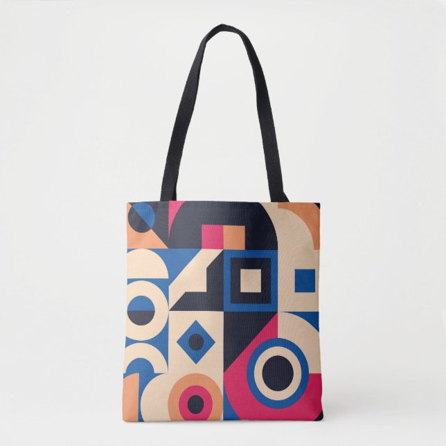 colourful circle geometric pattern tote bag (Front)