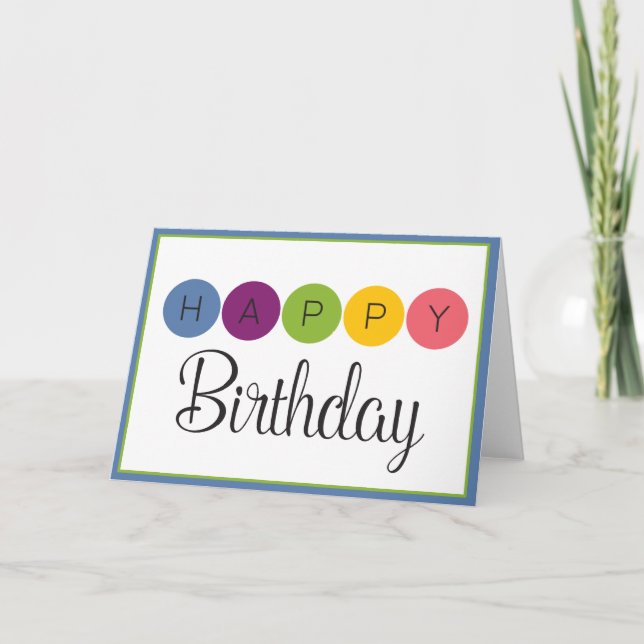 Colourful Circle Happy Birthday Card (Front)