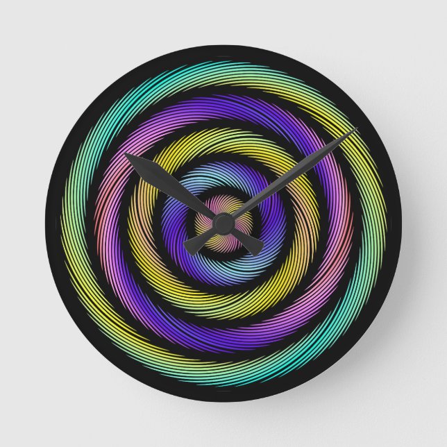 colourful circle of dashes round clock (Front)