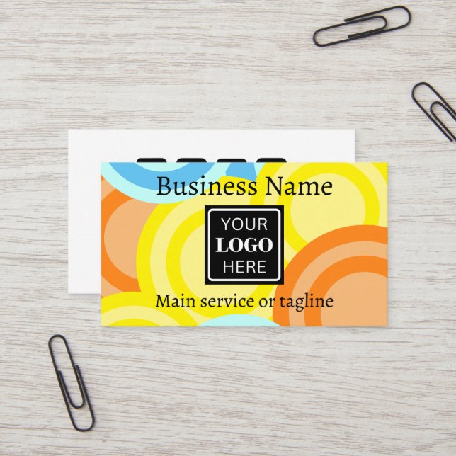 Colourful Circle Party Business Card (Front/Back In Situ)