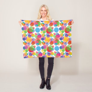 Colourful Circle Pattern Fleece Blanket