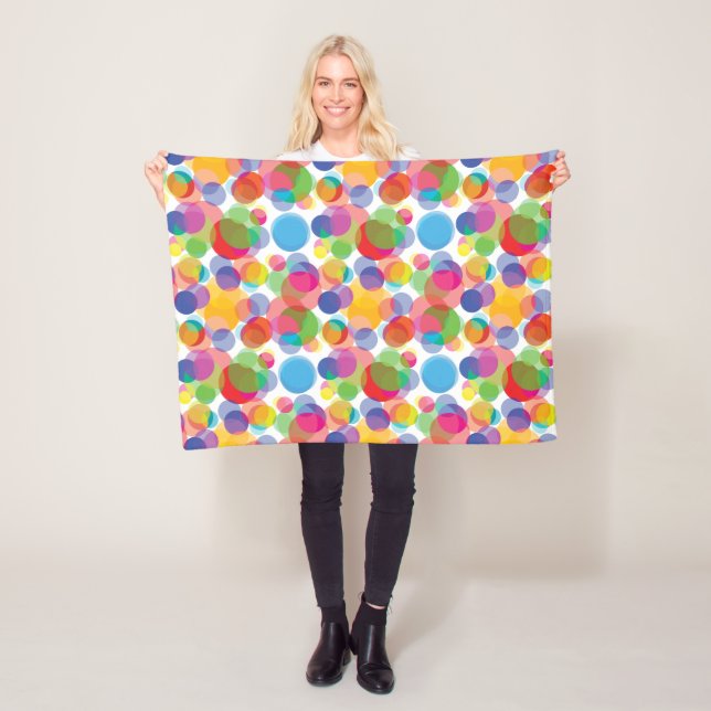 Colourful Circle Pattern Fleece Blanket (In Situ)