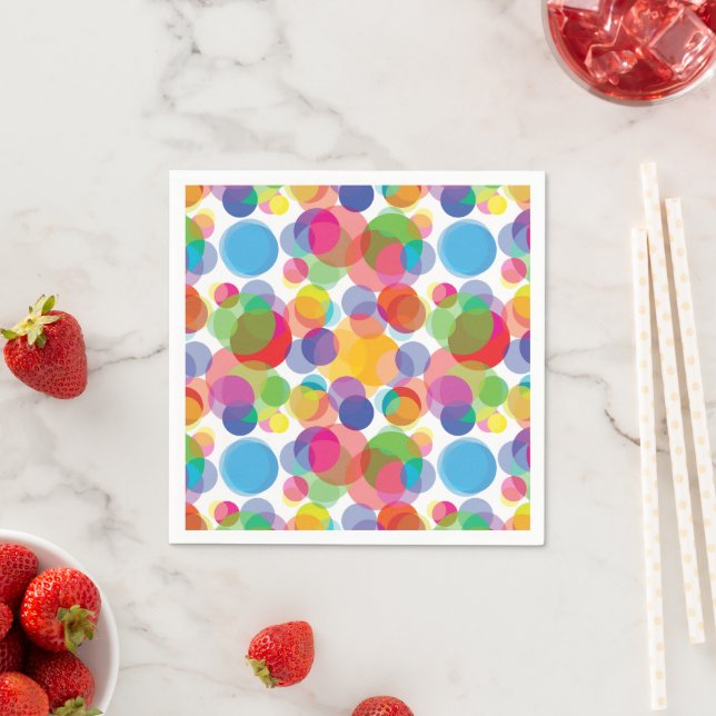 Colourful Circle Pattern Napkin (Insitu)