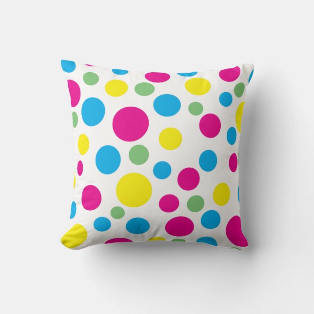 Colourful circle pattern throw pillow (Front)
